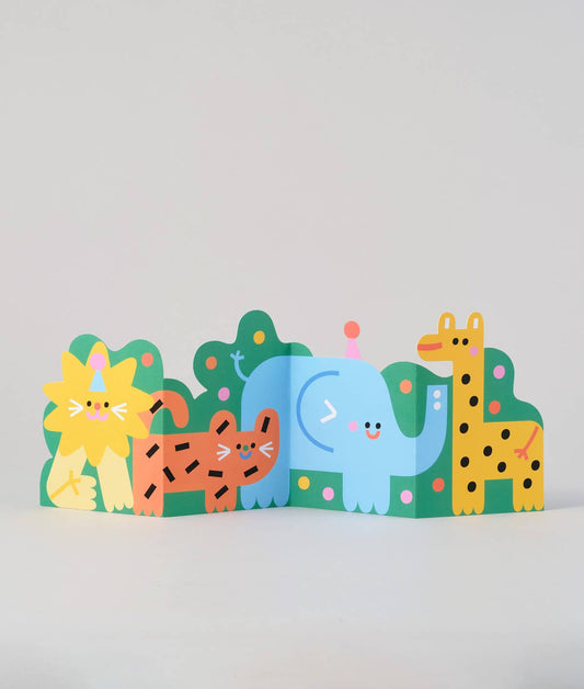 Jungle Fold Out Kid's Birthday Card