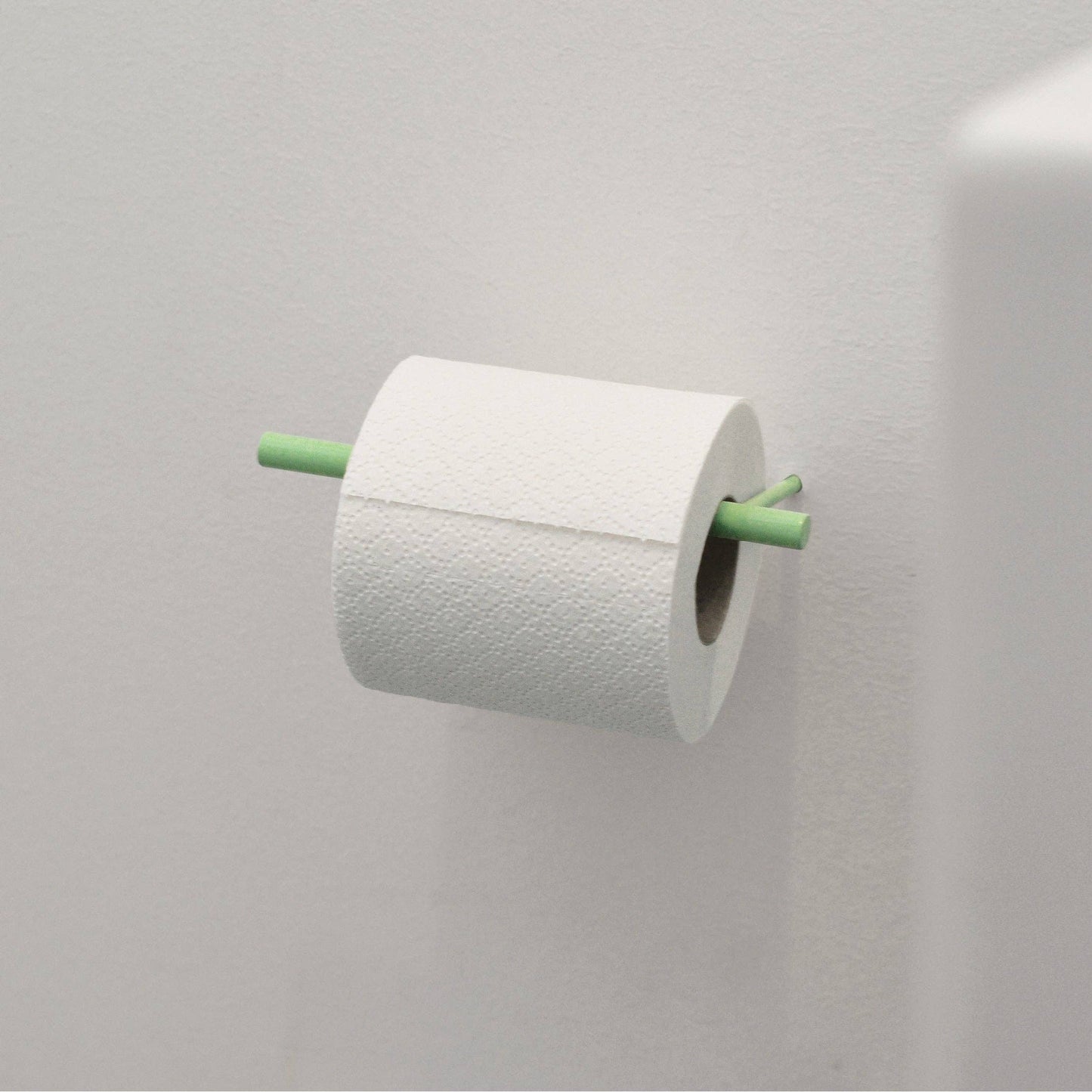 Wall-mounted hooks and Toilet Paper Holder - Mint Green
