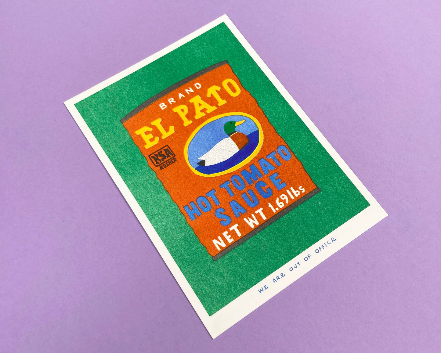 El Pato Hot tomato sauce - Risograph print