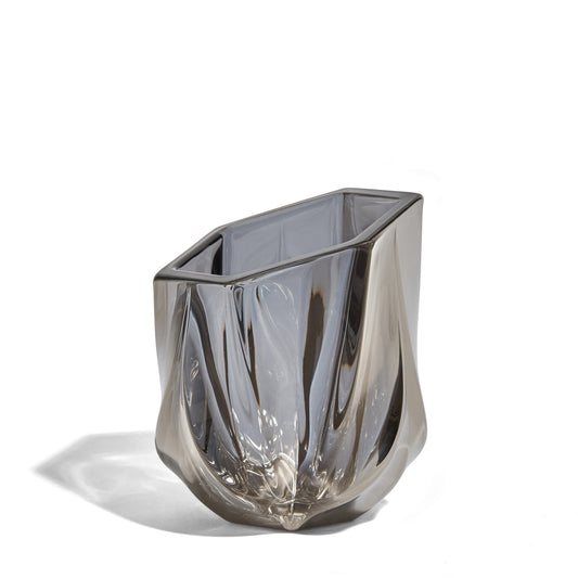 SHIMMER Tealight Holder - Silver Crystal Glass