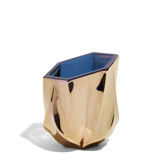 SHIMMER Tealight Holder - Gold Crystal Glass