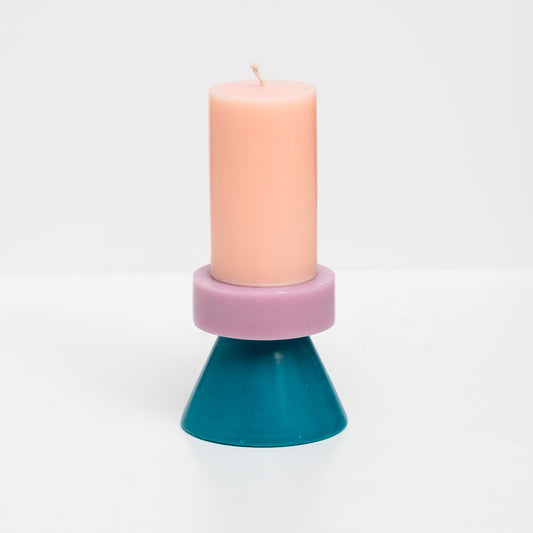Stack Candle Tall - BLUSH / PASTEL PURPLE / TEAL