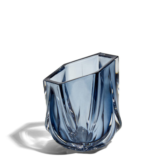 SHIMMER Tealight Holder - Blue Crystal Glass