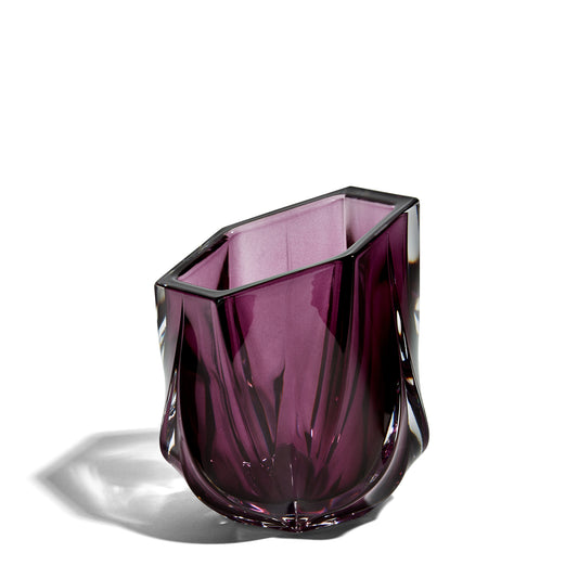 SHIMMER Tealight Holder - Purple Crystal Glass