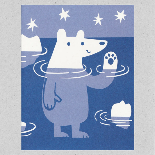 Paddling Polar Bear Card